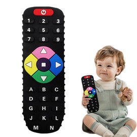 Liroyal Baby Remote Teether Teething Remote Control Baby Pacifier Toy Remote Control Shape Baby Chew Toy Teething Toy Safe Material Easy to Grip Lightweight Washable Baby Shower Gift for Toddlers Boys