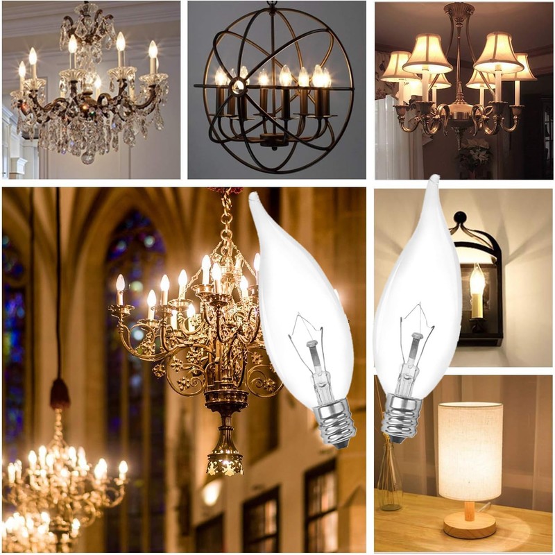 DXMKOP E12 Candle Light Bulbs,60W Candelabra Light Bulbs, E12 B10