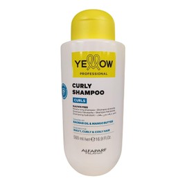 YELLOW PROFESSIONAL CURLS CURLY SHAMPOO 500 ml Shampoo hidratante sin sulfatos para cabello ondulado, rizado y afro POTENCIADO CON BAOBAB OIL & MANGO BUTTER CONCEBIDO PARA CABELLO ONDULADO, RIZADO Y AFRO