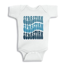 TATY Kids Wavy Sebastian Baby Infant One Piece Bodysuit Newborn White