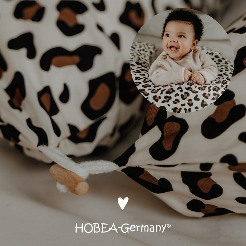 HOBEA-Germany Cover for Breastfeeding Pillow, 190 cm Designs, Grey with