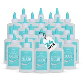 Darice Washable School Glue 4oz - 24-Pack White Glue for Kids - Extra-Strong Liquid Glue – Glue for Slime, Arts and Crafts - Glue Bottle with Adjustable Twist Closure | Darice