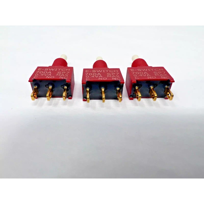 E-Switch Lot of 3 SPDT Momentary Mini Push Button Switch,