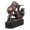 Wall Street Stock Market Charging Bull Trouncing Bear Statue With