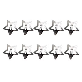10Pcs Silver Metal Star Hair Clips, 1.2In Silver Y2K 2000s Hair Barrettes Clips, Non-Slip Star Snap Hair Clips Accessories Small for Girls Women Parties