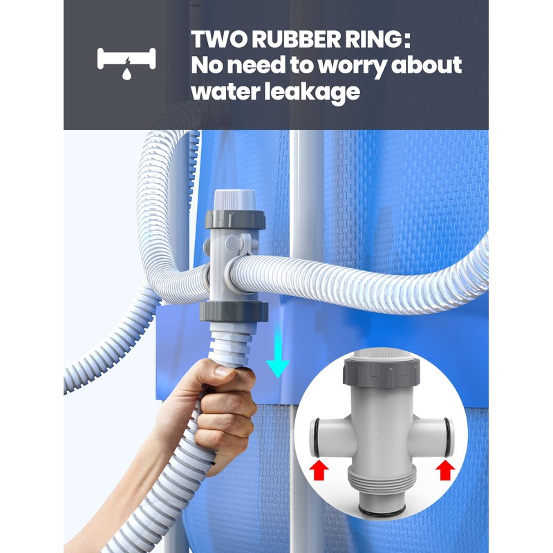 POOLHACKER Dual Split Hose Plunger Valve, Above Ground Pool Parts,