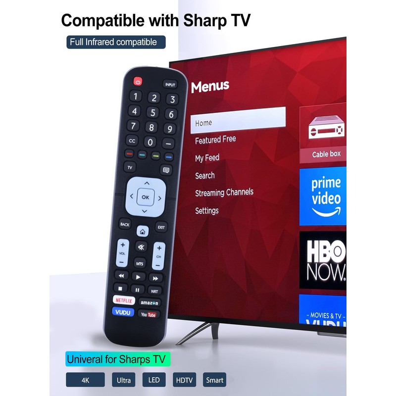 New EN2A27ST Replacement TV Remote Control for Sharp 4K Ultra
