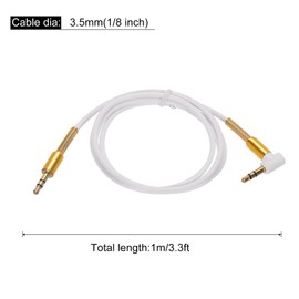 MECCANIXITY 3.5mm TRS Aux Cable Male to Male Auxiliary Audio HiFi Headphone Cord 3.3ft Nylon Braided for Phone Headphone Speaker Stereo Echo, White