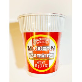 Modern Thai Shrimp Hot Pot Flavor Instant Noodles, 2.4 oz Cups, Pack of 5