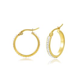 Yumay Crystal Hoop Earrings For Women (20mm outside diameter)
