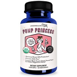 Pump Princess Lactation Supplement – Legendairy Milk – Supports Milk Supply & Flow – Organic Herbs – Vegan, Kosher & Halal Certified – 60 Capsules