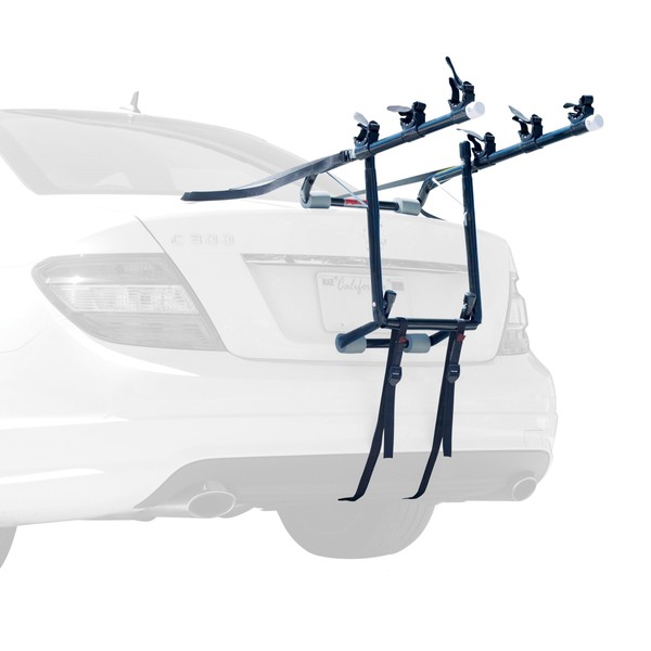 ALLEN Deluxe 3-Bike Trunk Mount Rack, Blk/ Silver