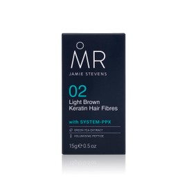 MR Hair Fibres Light Brown, Natural Men's Hair Building Fibre with Keratin and System PPX + Green Tea Extract for Hair Growth, Conceals Thinning and Balding Hair, 15 ml