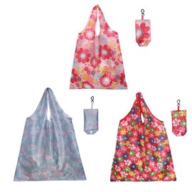 FAVORTALK Shopper Bag 3 Pcs Large Capacity Portable Grocery Bags Reusable Eco Friendly Washable Shopping Bags for Women Ladies - D28511