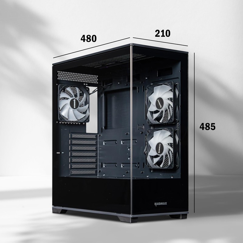Raidmax i801 Tempered Glass Aqua View Case - Corner Structure-Free