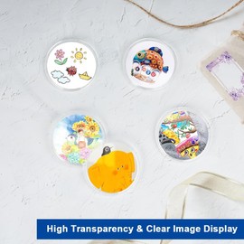 30 Pieces Clear Button Badges Set with Pin, 2.36 inch/60mm Acrylic Button Pin Badges, DIY Clear Button Pins Custom Pins, Make Your Own Button Badge for Crafting Activities Photo Picture Clothes