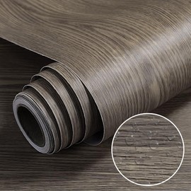 Brown Wood Kitchen countertops, cabinets, and Furniture Renovation Contact Paper Wallpaper。Waterproof Wallpaper Self Adhesive 1.6MMThick Removable,DIY,23.6"x118"Vinyl Film （YISHENG）