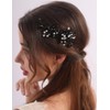 BERYUAN Black Rhinestone Pearls Hair Clips Pearls Rhinestone Hair Clips