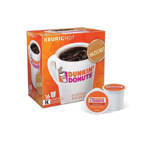 Dunkin' Hazelnut Coffee 16 Count K-Cup Pods (Packaging May Vary)