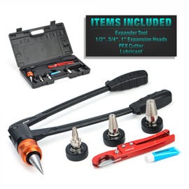 iCrimp PEX-A Expander Tool Kit with Self-Rotary Expansion Heads 1/2,3/4 and 1-Inch,PEX Cutter included for Uponor ProPEX,Wirsbo