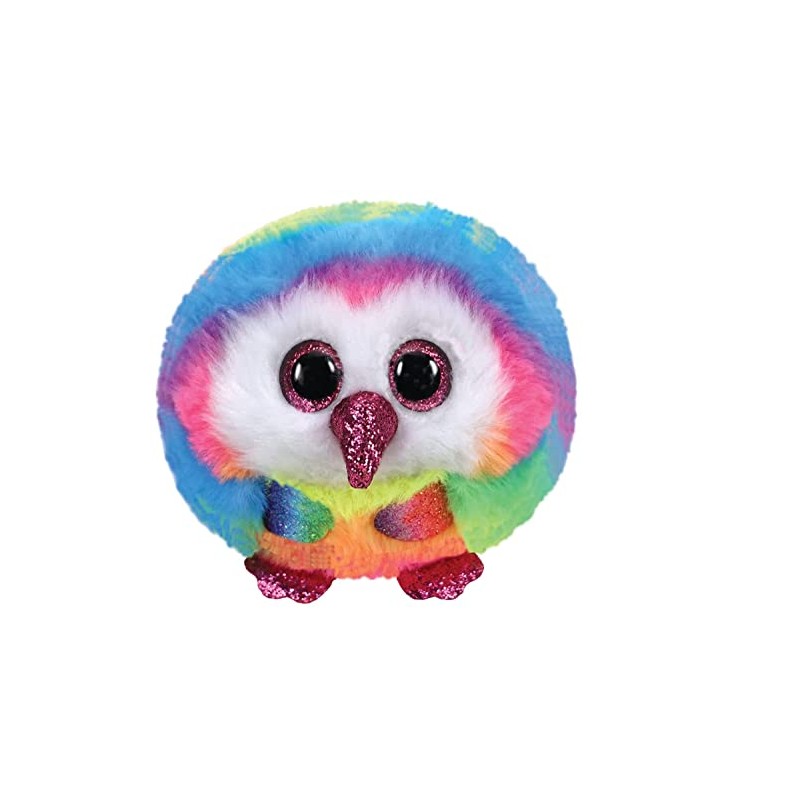 TY Puffies 42504 Owen the Owl Plush Toy, Multi-Coloured