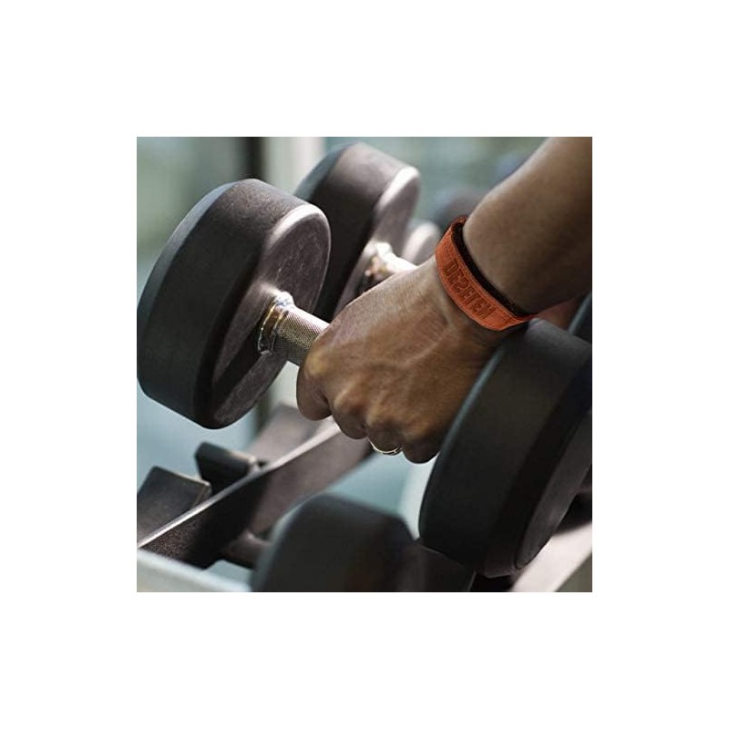 Deselen Leather Weightlifting Straps with Thick Soft Sponge Lining Wrist