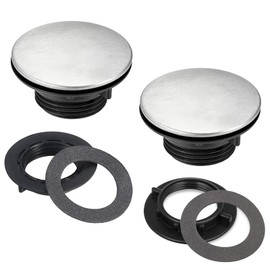 LiXiongBao 2 Pack Sink Tap Faucet Hole Cover Kitchen Sink Plug Brushed Stainless Steel Hole Cover for Dia 1.22 to 1.57 Inch