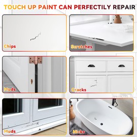 White Touch Up Paint, Multi-Surface Touch Up Paint Pen, White Paint for Walls, Chips, Scratches, Interior and Exterior for Wall Enamel Furniture Appliance Porcelain Cabinet Bath