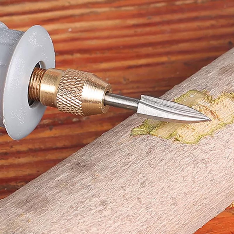 AIMALL 5Pcs Wood Carving Engraving Drill Bits Set for Dremel