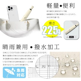 Parasol, Folding Umbrella, Fully Blackout, UV Protection, 100% Light Blocking, Thermal Blocking, Large Ultra Lightweight, For Both Sunny and Rainy Weather, Folding Parasol, Lightweight, Compact, Heat