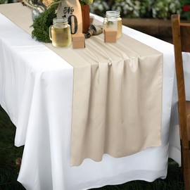 Kaket Cheesecloth Table Runner, 300cm/9.84ft Washable Table Runners, Table Runners and Placemats Set, Table Decoration for Home Party Birthday Wedding Dessert (Flaxen, 60x300 cm)