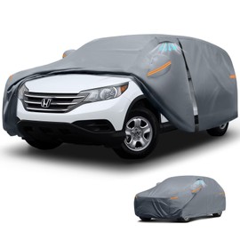 Waterproof Honda CR-V(2014-2025) Car Cover with Breathable Vents, [2025 Upgrade] Premium Covers with Cotton Liner and Zipper Door, Sun Rain Snow Dust Uv Protection.(Gift with Towel)