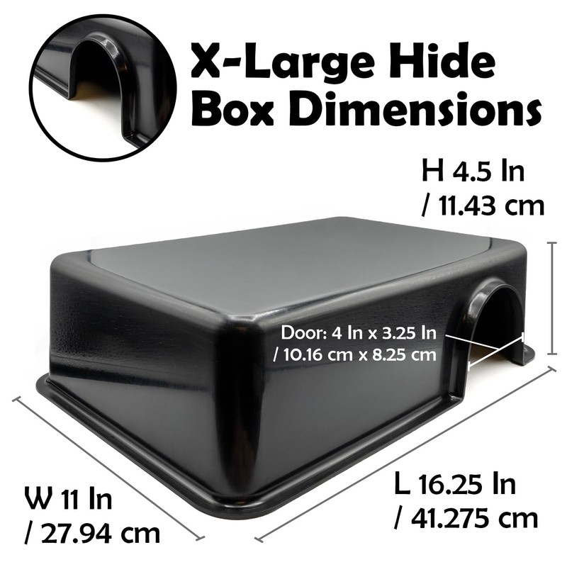 Pangea Reptile Hide Box (F - X-Large 16.25"x11"x4.5") - Fits