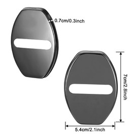 TOMALL 4pcs Car Door Lock Latches Cover Protector Compatible with Volkswagen Jetta GLI Beetle Golf GTI Alltrack SportWagen Tiguan Passat Accessories Stainless Steel Car Door Lock Decorations (Black)