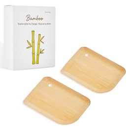 Bamboo Pan Scraper, Pot Scraper, Food Scraper, Kitchen Scraper Tools for Cast Iron Skillets, Cookware, Dishes, Pans and Pots (2 Pcs)