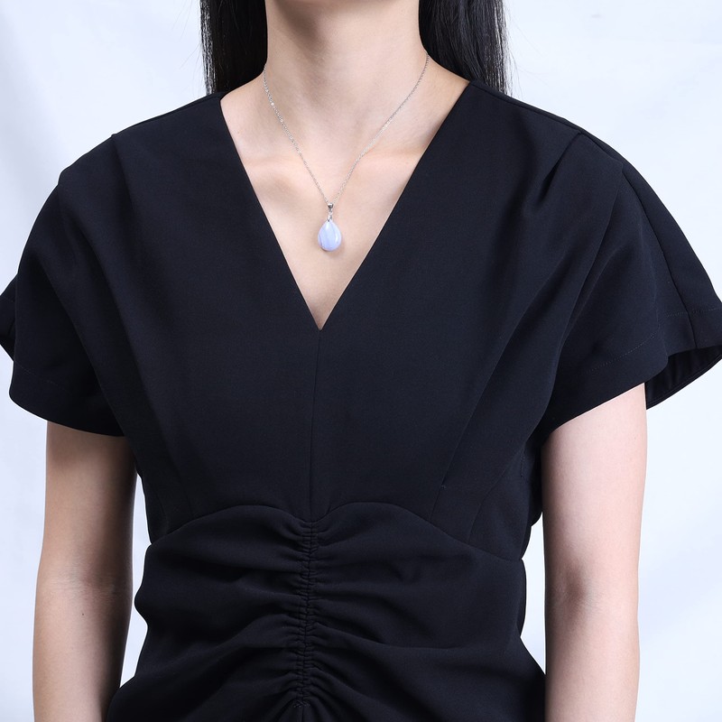 GAVU - Collar de plata de ley 925 con cristales