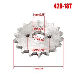 420 18T 17mm Chain Sprocket with Retainer Plate Motorcycle Front Sprocket Gear fits for 50cc 70cc 90cc 110cc 125cc 140cc 160cc Engine Pit Dirt Mini Bikes Go Kart Trail Quad ATVs 4 Wheeler Moped(1 set)