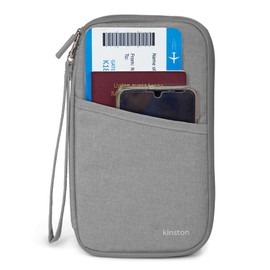 KINSTON Family Travel Wallet - Passport Organizer - Passport / Card Holder - Grey, Grey, gray