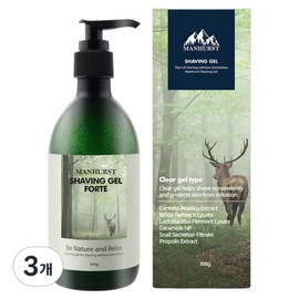 Manhurst hypoallergenic, slightly acidic moisturizing cica shaving gel forte, 3 pieces, 300g / 맨허스트 저자극 미산성 보습 시카 쉐이빙 젤 포르테, 3개, 300g