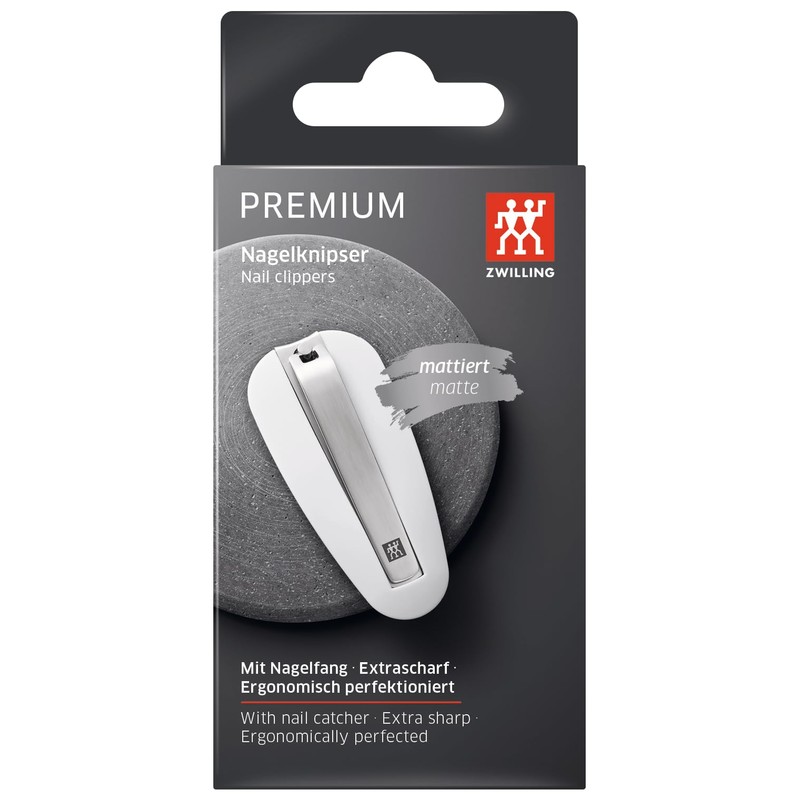 ZWILLING 85mm Premium White Stainless Steel Nail Clippers with Collection