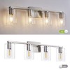 DRNANLIT 4-Light Bathroom Vanity Light Fixture, Brushed Nickel with Clear