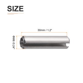 DTGN 10pcs 6mmx30mm(DxL) Slotted Spring Pins for Household Machine Fasteners Stainless Steel Spring Dowel Tension Roll Pin Silver