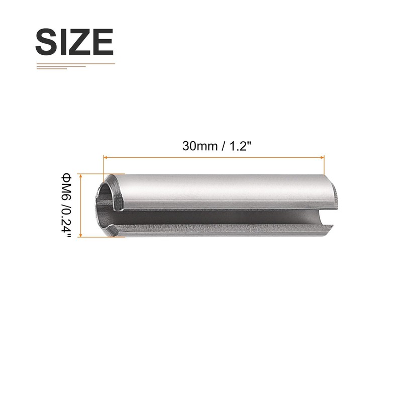 DTGN 10pcs 6mmx30mm(DxL) Slotted Spring Pins for Household Machine Fasteners