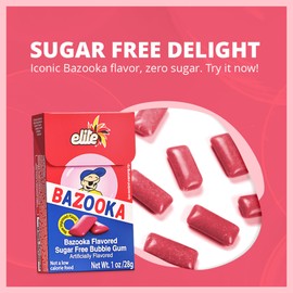 Elite Must Sugar Free Gum Classic Flavor Bazooka, 1oz (16 Pack) | Product of Israel