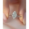 RURULUYA 3.5CT Elongated Marquise Cut Engagement Ring,Simulated Diamond Promise Ring,925