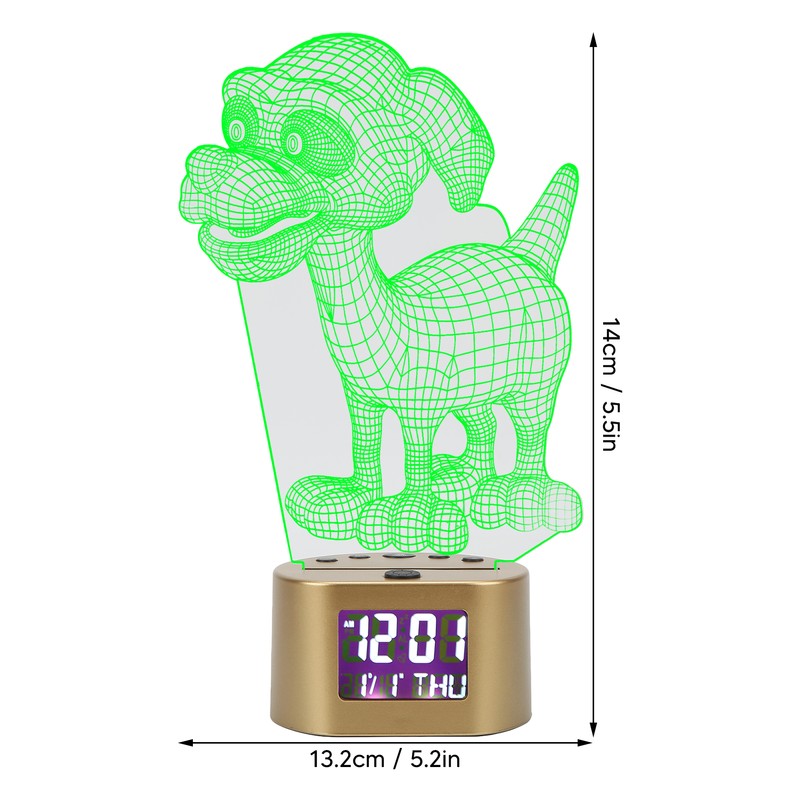 Acrylic Cartoon Night Light Dual Power Supply Alarm Clock Perpetual