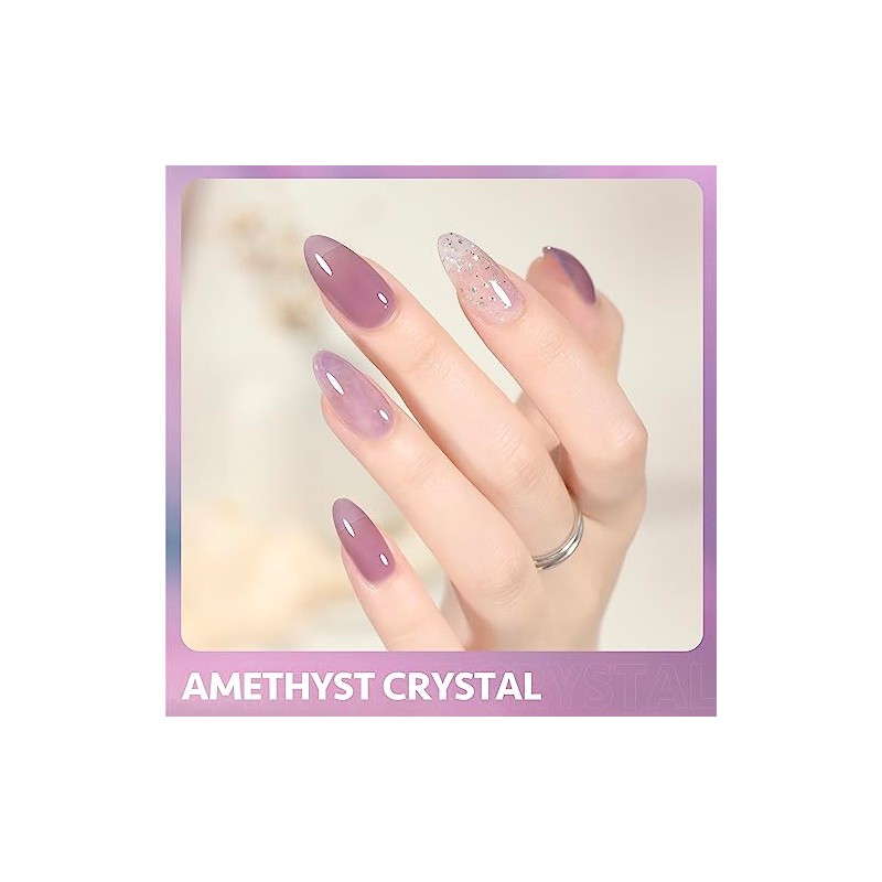GAOY- Esmalte de uñas en gel Jelly Nude Purple, 16