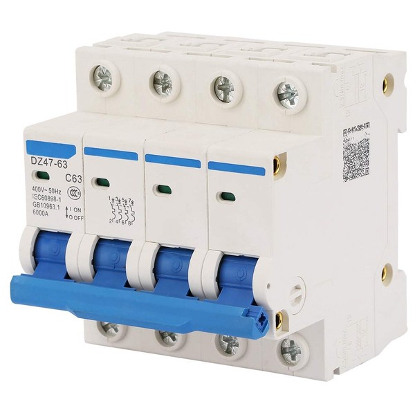 Fafeicy DZ47-63 4P Leakage Protection Residual Current Circuit Breaker, 400V/63A