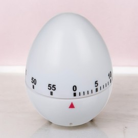 MIJOMA Kitchen Timer in Egg Shape, 60 Minute Timer, Plastic, Egg Timer, Countdown Timer, Practical Timer for Your Kitchen (Egg White)