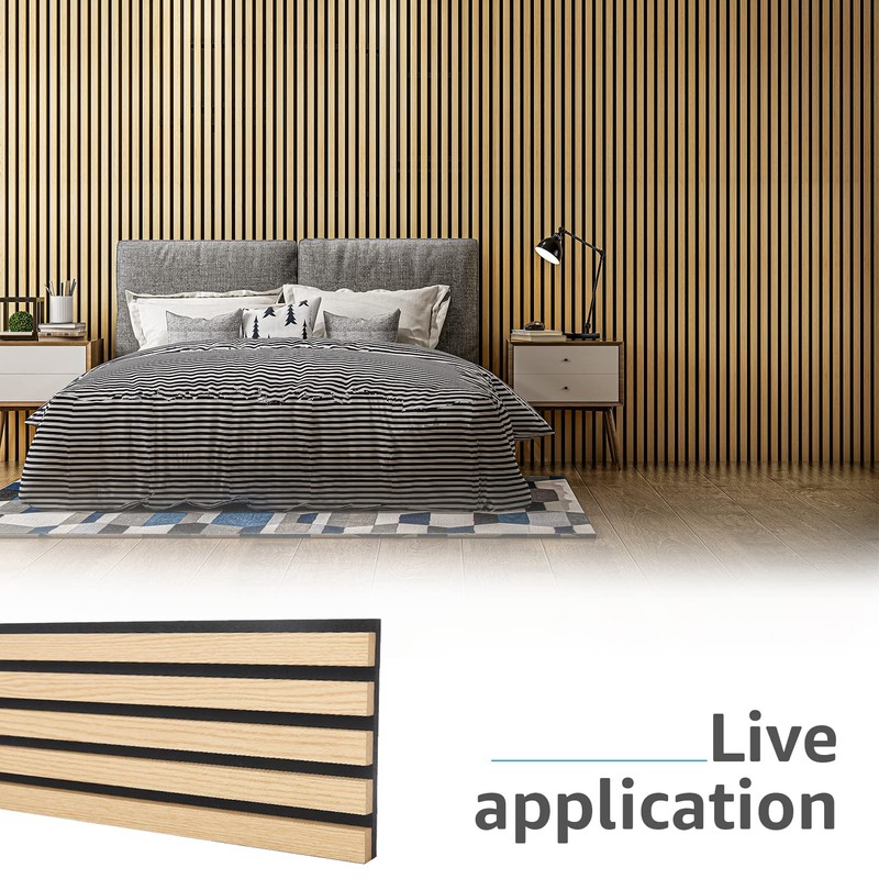 Art3d 4-Piece Wood Slat Acoustic Panels for Stylish Decor and